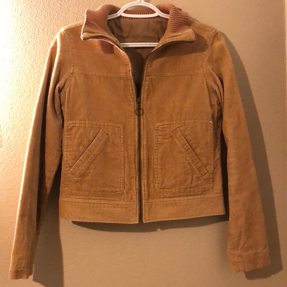 Women’s High Neck Corduroy Zipper Jacket